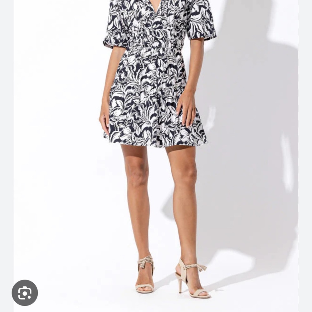 Elegant Black and White Floral Dress